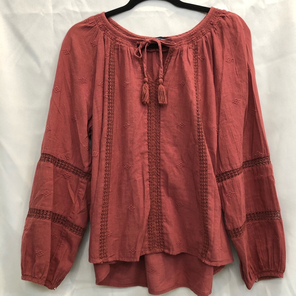 Bohemian orange loose comfortable top 🧡